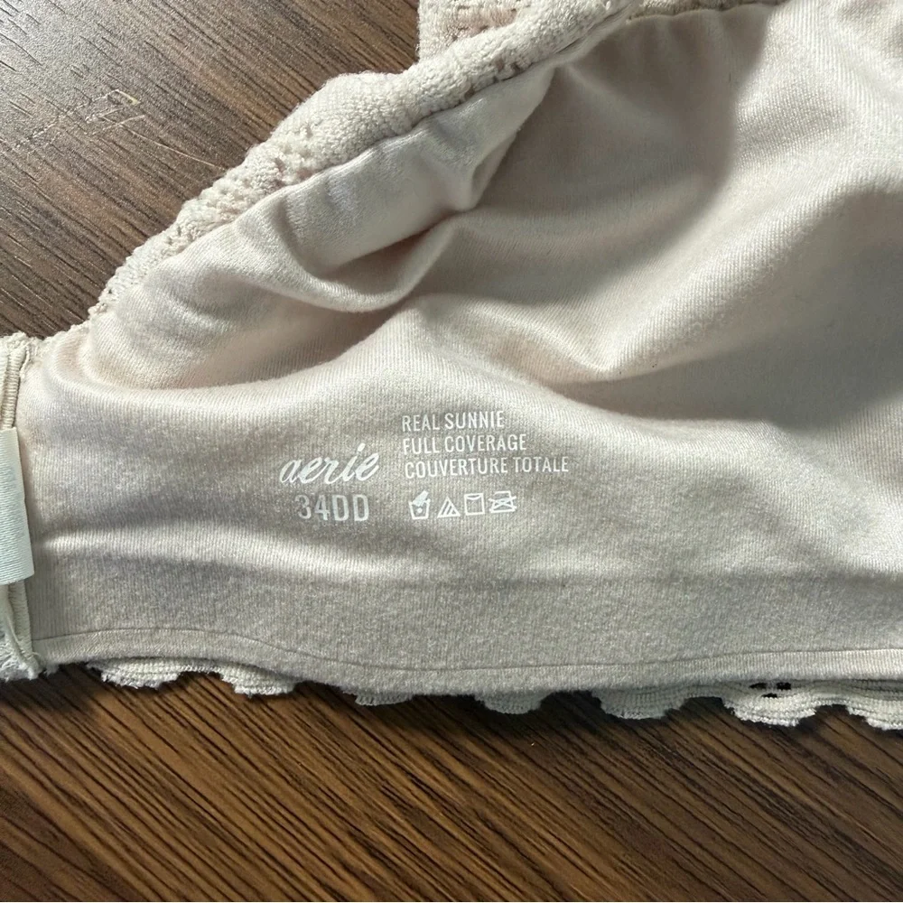 Aerie Cream‎ Real Sunnie Full Coverage Lace Bra 34DD